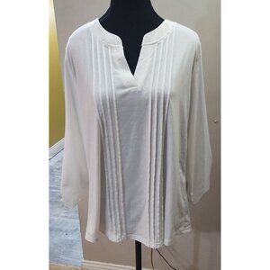 Luyaa Long Sleeve Cream Tunic L